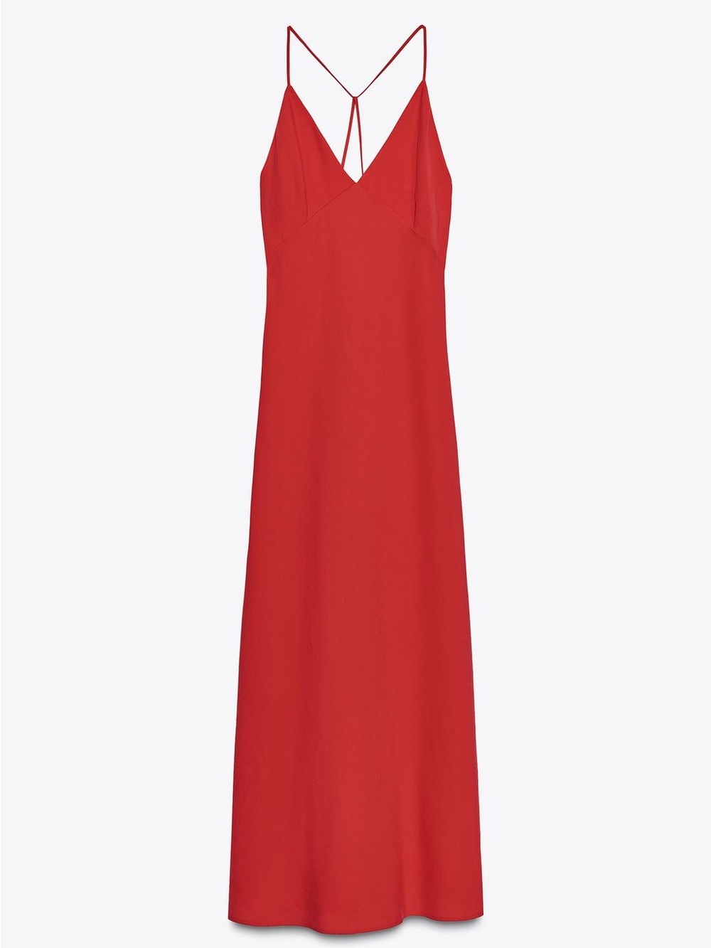 Zara NWT ZW COLLECTION Camisole Maxi Slip Red Dress Spaghetti Strap Quiet Luxury - Picture 7 of 16